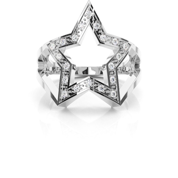 Pave Setting Round Diamond Promise Ring