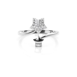 Weißgold Cluster Diamantring