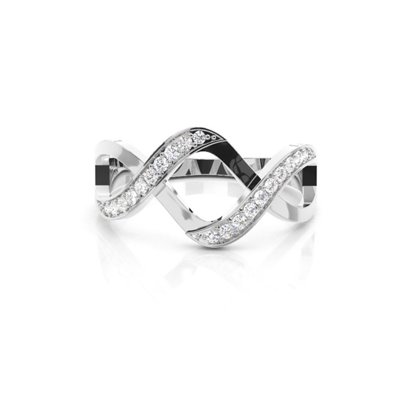 Pave Setting Round Diamond Promise Ring