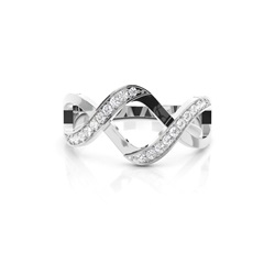 Runder Diamantring in einer Pave