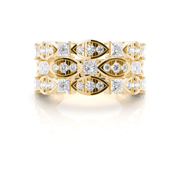 Pave Setting Round Diamond Fashion Ring