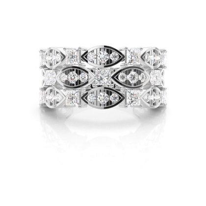 Pave Setting Round Diamond Fashion Ring