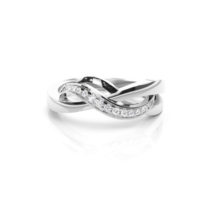 Pave Setting Round Diamond Promise Ring