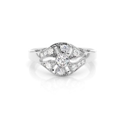 White Gold Cluster Diamond Ring