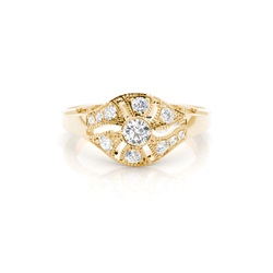 Weißgold Cluster Diamantring