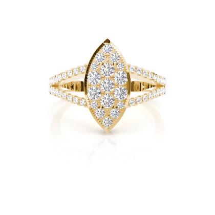 Yellow Gold Cluster Diamond Rings