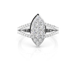 Prong Setting Round Diamond Cluster Ring