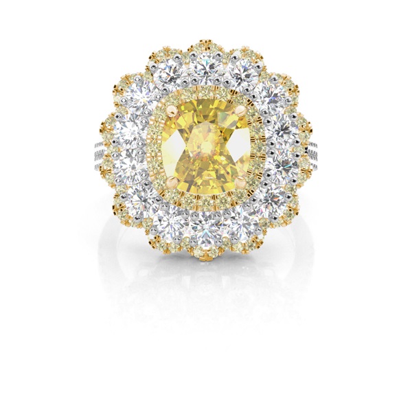 Yellow Diamond Halo Engagement Ring