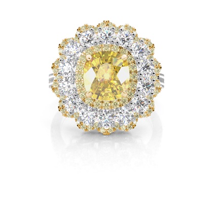 Cushion Yellow Diamond Engagement Rings