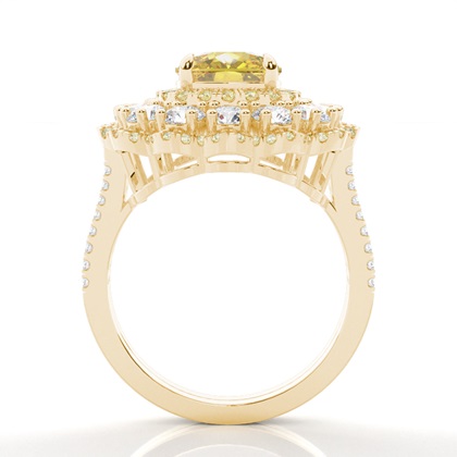 Cushion Yellow Gold Diamond Engagement Rings