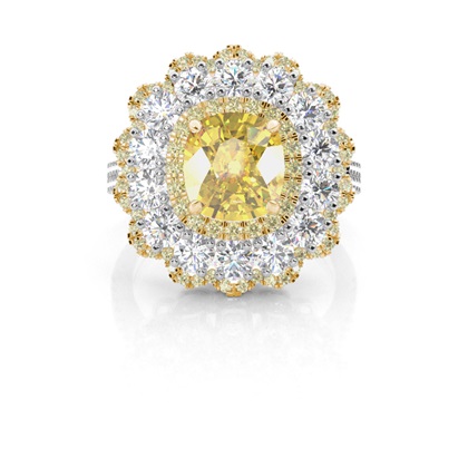 Yellow Diamond Halo Engagement Ring