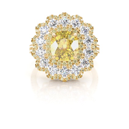 Yellow Diamond Halo Engagement Ring
