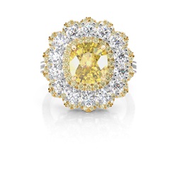 Yellow Diamond Halo Engagement Ring