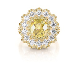 Yellow Diamond Halo Engagement Ring