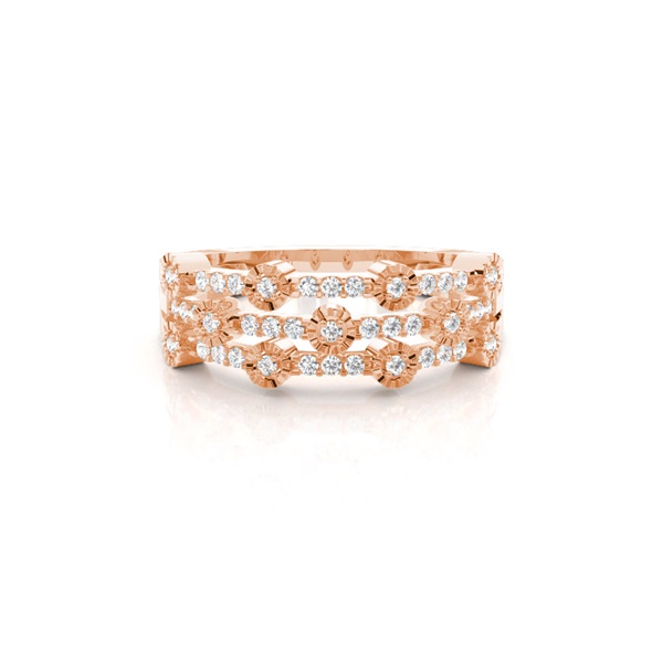 Pave Setting Round Half Eternity Diamond Ring