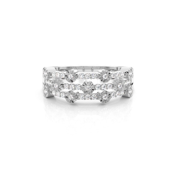 Pave Setting Round Half Eternity Diamond Ring