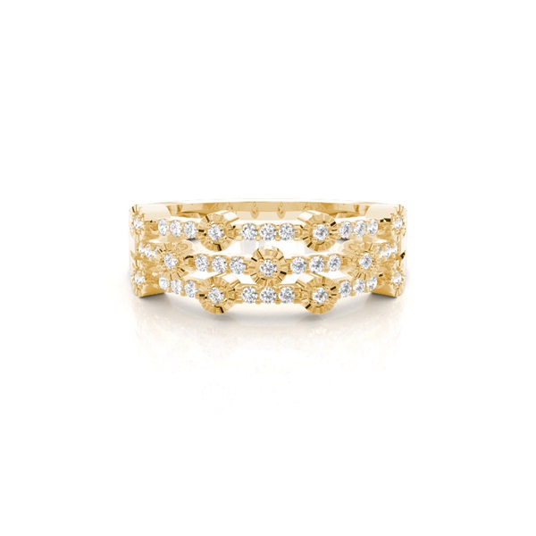 Pave Setting Round Half Eternity Diamond Ring