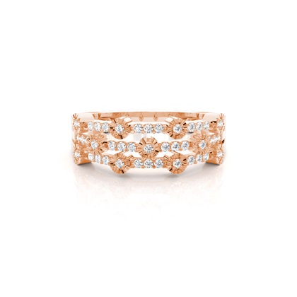 Rose Gold Half Eternity Diamond Rings