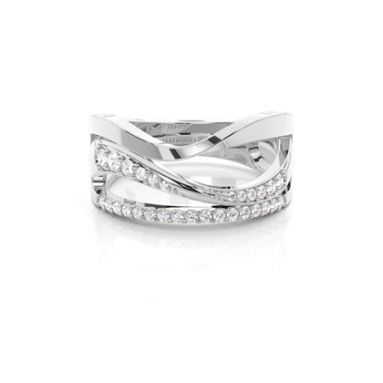 Pave Setting Round Diamond Fashion Ring