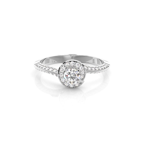 4 Prong Setting Round Diamond Fashion Ring