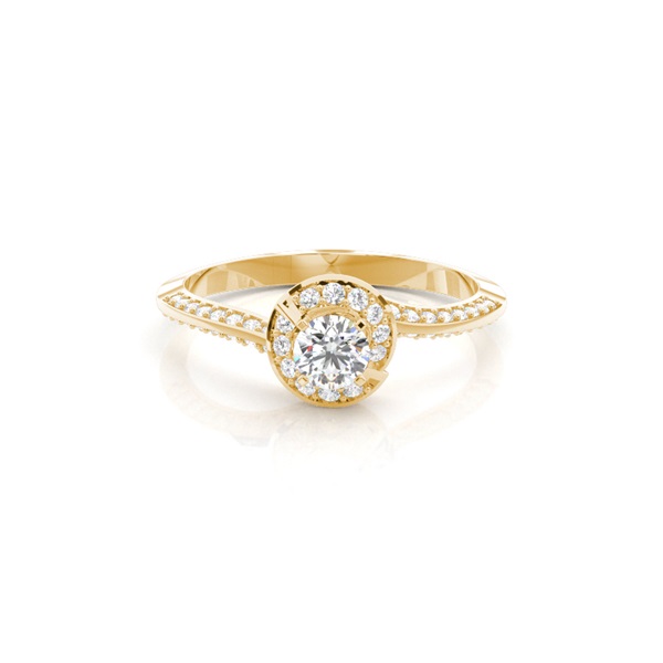 4 Prong Setting Round Diamond Fashion Ring