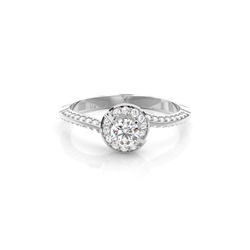 4 Prong Setting Round Diamond Fashion Ring