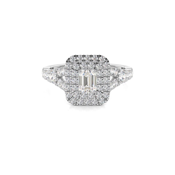 White Gold Halo Diamond Engagement Ring