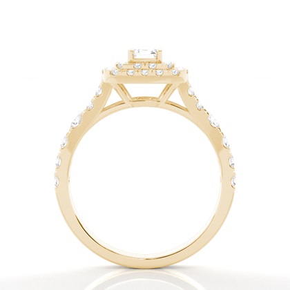 4.00 Carat Yellow Gold Halo Engagement Rings