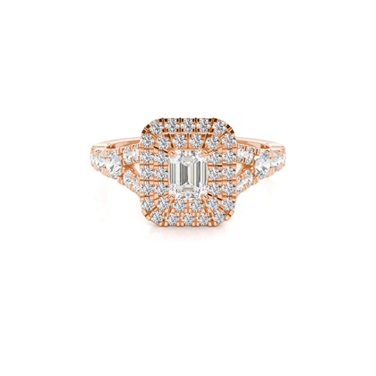 Rose Gold Halo Diamond Engagement Rings