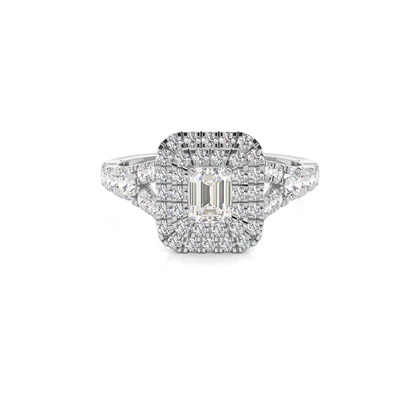 White Gold Halo Diamond Engagement Ring