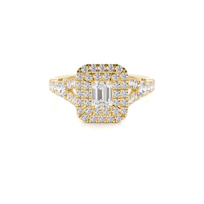 Yellow Gold Halo Diamond Engagement Rings