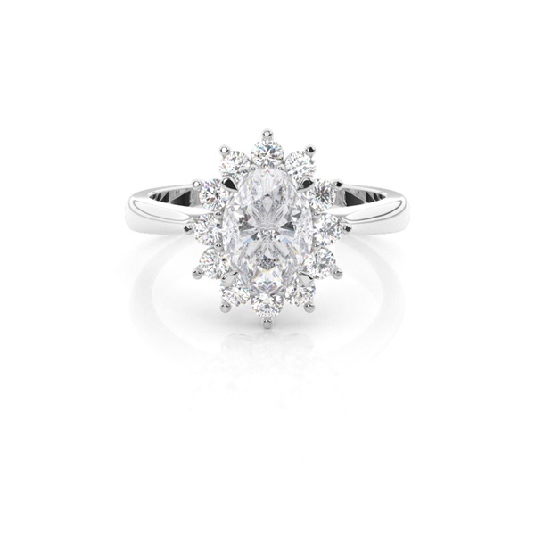 Prong Setting Moissanite Halo Engagement Ring