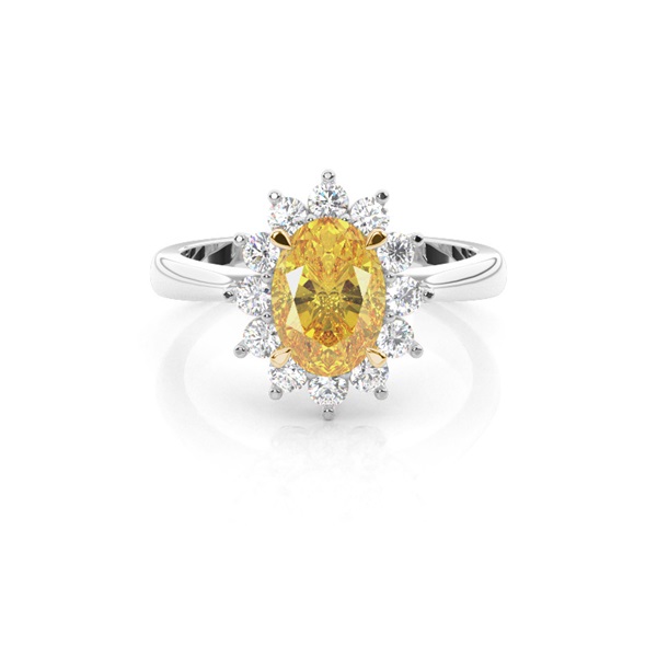 Dünner Diamant Verlobungsring in einer Krappenfassung