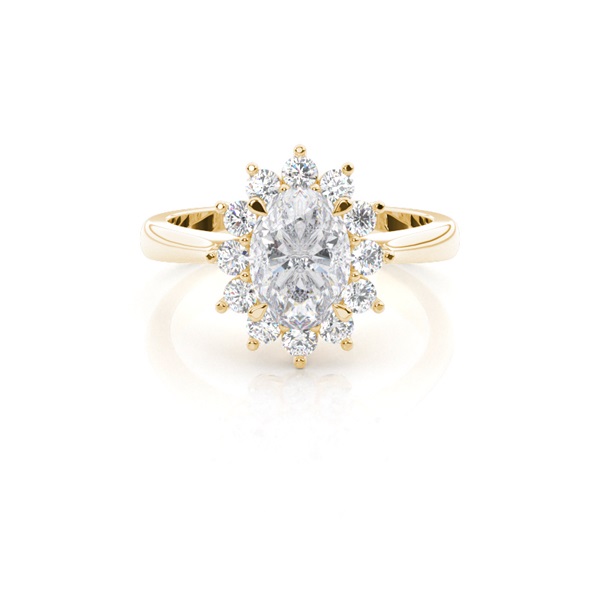 Prong Setting Moissanite Halo Engagement Ring