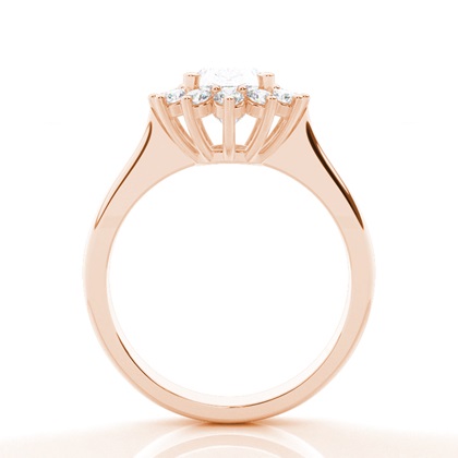 Prong Rahmen Moissanit Halo Verlobungsring