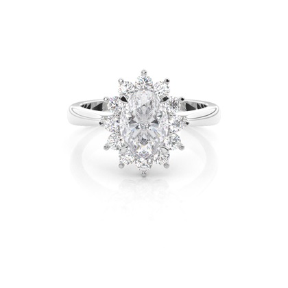 Prong Setting Moissanite Halo Engagement Ring