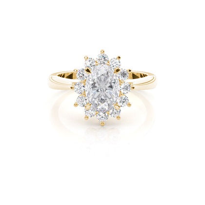Prong Setting Moissanite Halo Engagement Ring