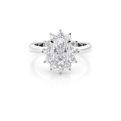 Prong Setting Moissanite Halo Engagement Ring