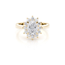 Prong Setting Moissanite Halo Engagement Ring