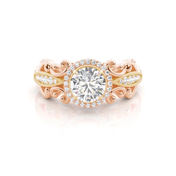 White Gold Halo Diamond Engagement Ring