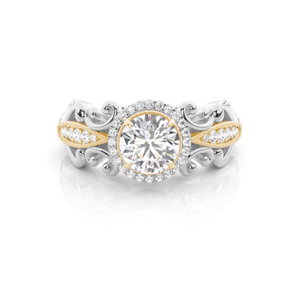 White Gold Halo Diamond Engagement Ring
