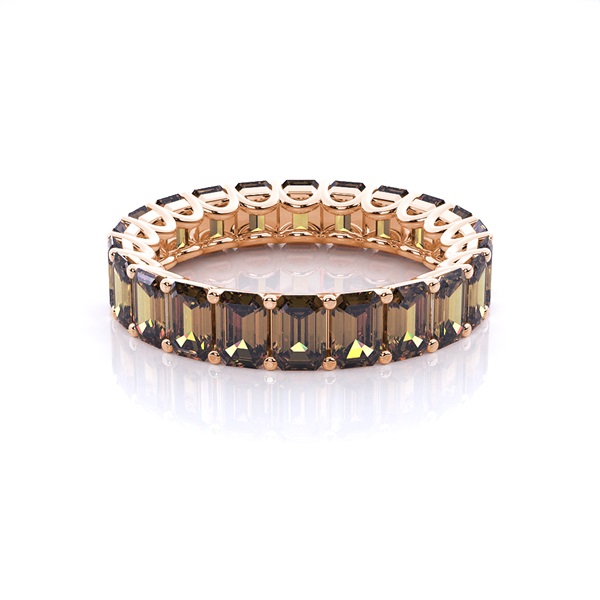 4 Prong Setting Full Eternity Champagne Diamond Ring
