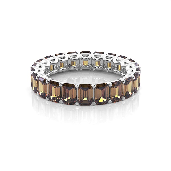 4 Prong Setting Full Eternity Champagne Diamond Ring