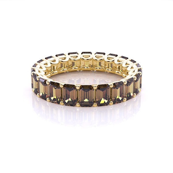 4 Prong Setting Full Eternity Champagne Diamond Ring