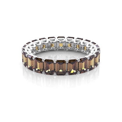 4 Prong Setting Full Eternity Champagne Diamond Ring