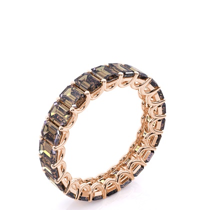 Emerald Rose Gold Champagne Diamond Rings