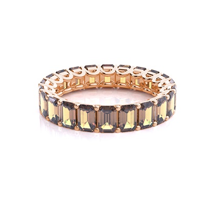 Emerald Rose Gold Diamond Anniversary Rings