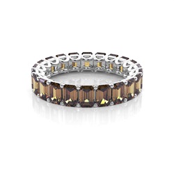 4 Prong Setzen Sie Den Vollen Ewigkeit Champagner-Diamantring