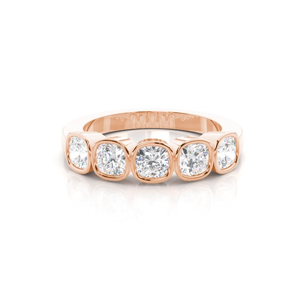 Bezel Setting Plain Five Stone Ring