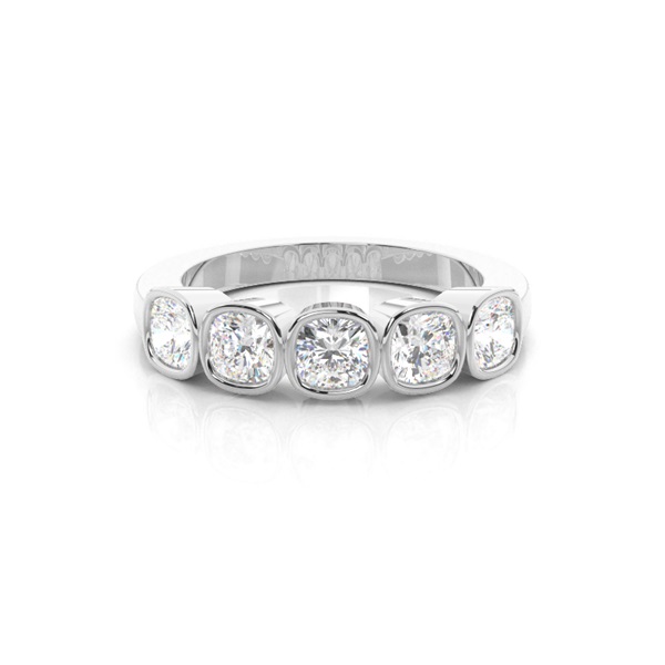 Bezel Setting Plain Five Stone Ring